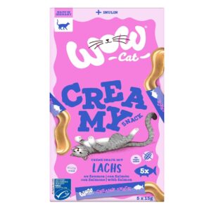 WOW Katzen-Snack Creamies mit Lachs, 5 x 15 g