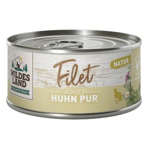 Wildes Land Katzen-Snack Filet Huhn Pur 12 x 80 g