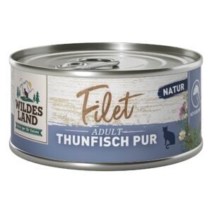 Wildes Land Katzen-Snack Filet Thunfisch Pur 12 x 80 g