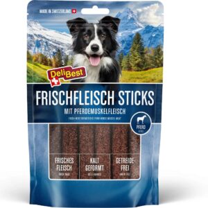 DeliBest Kaustange 10 cm Sticks Pferd, 5 Stück
