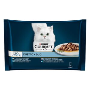 Purina Gourmet Nassfutter Gourmet Perle Lachs & Seelachs, 4 x 85 g