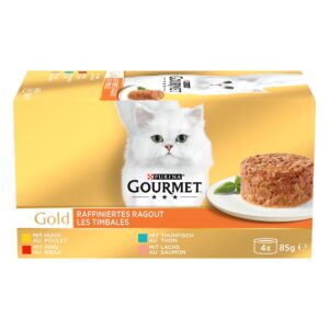 Purina Gourmet Nassfutter Gourmet Gold Raffiniertes Ragout, 4 x 85 g