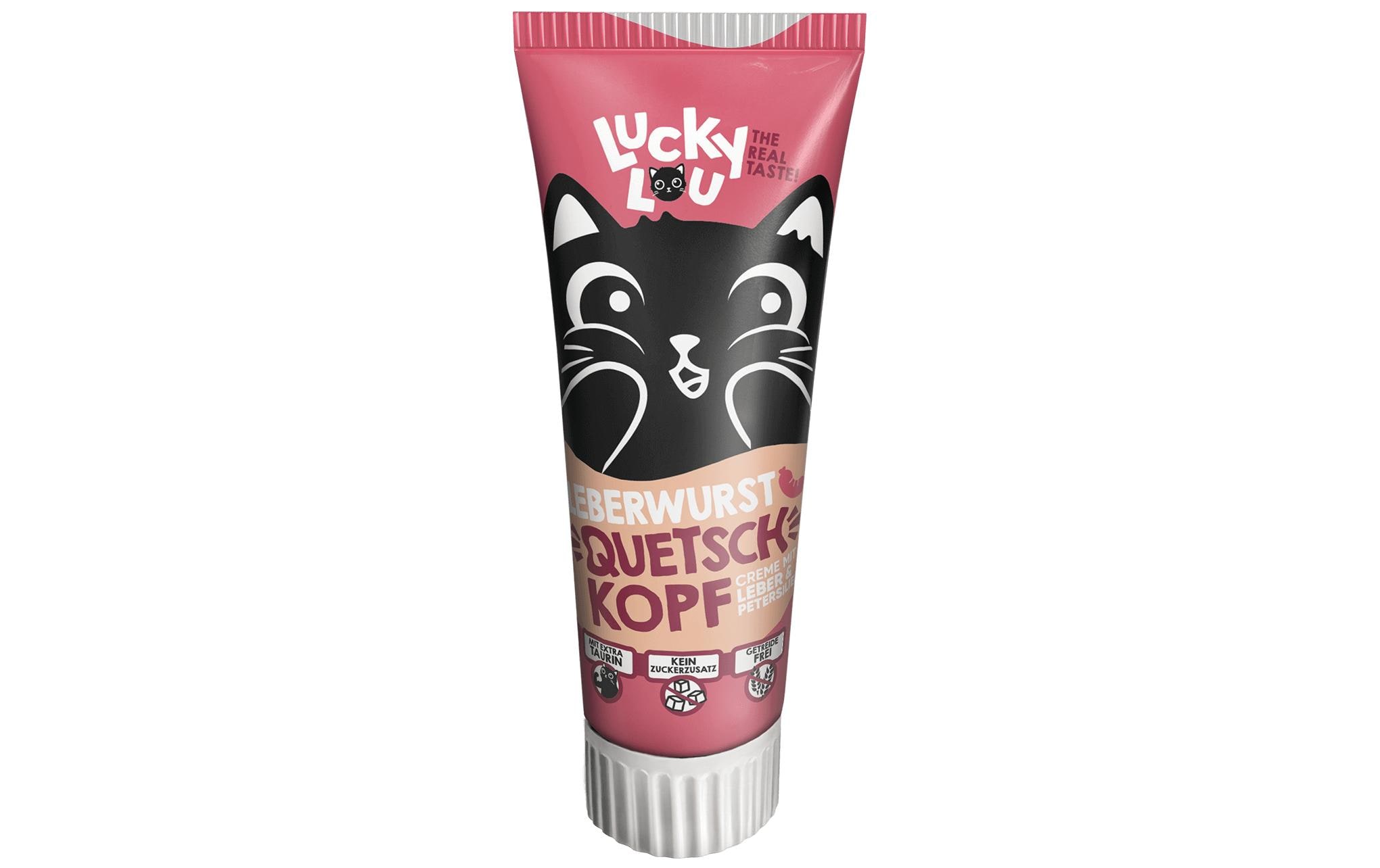 Lucky Lou Katzen-Snack Tube Quetschkopf Leberwurst 75 g