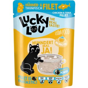 Lucky Lou Nassfutter Extra Food Hühner-&Thunfischfilet in Sud, 70 g