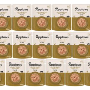 Applaws Nassfutter Pouch Hühnchen & Lamm in Gelée, 16 x 70 g