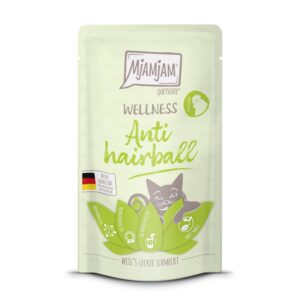 Mjamjam Nassfutter Wellness Anti Hairball Huhn, 125 g