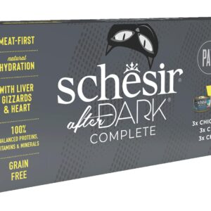 Schesir Nassfutter after Dark Complete Paté Multipack, 12 x 85 g