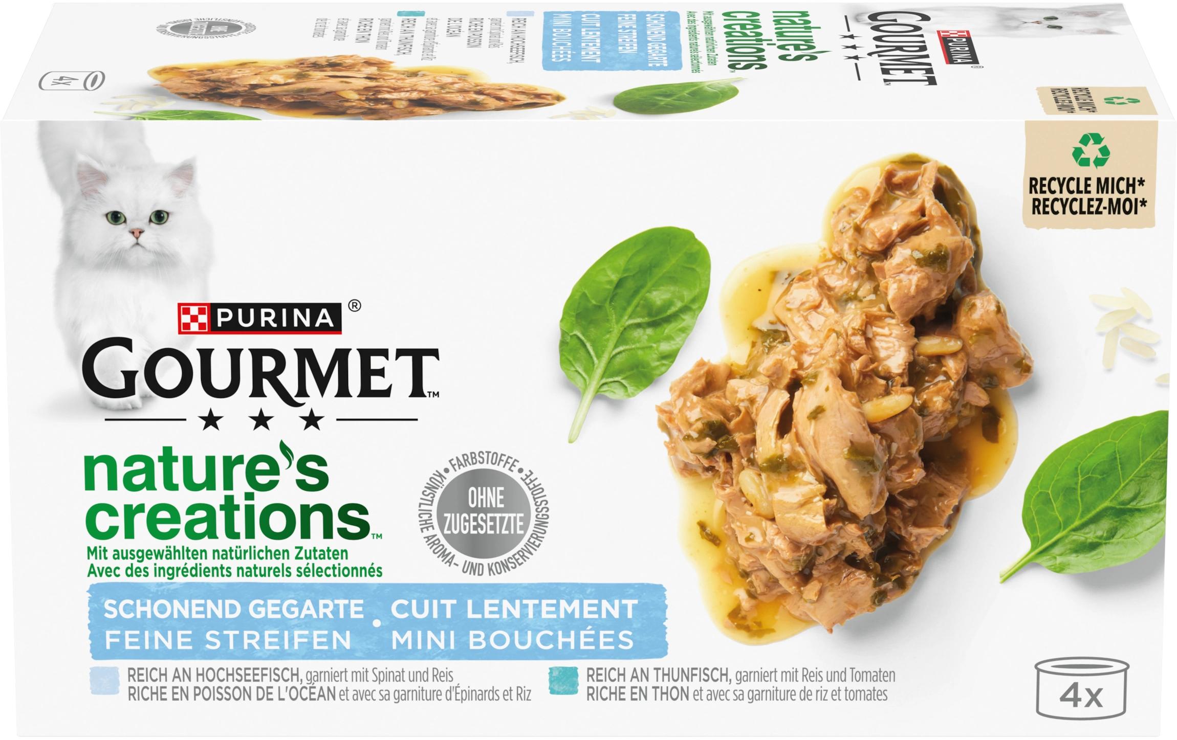 Purina Gourmet Nassfutter Gourmet Nature's Creation Fisch, 4 x 85 g