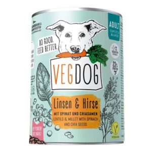 Vegdog Nassfutter Adult Linsen und Hirse 400 g