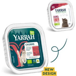 Yarrah Bio-Nassfutter Bio Chunks mit Huhn & Rind 16x 100 g