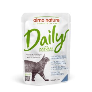 Almo Nature Nassfutter Daily mit Kabeljau und Garnelen 70g