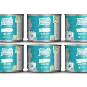 Mjamjam VetCat Nassfutter Sterilized Rind & Ente, 6 x 200g