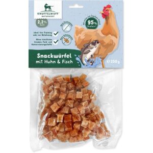 Knuffelwuff Snack Huhn und Fisch Würfel 250 g