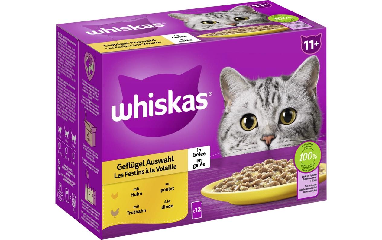 Whiskas Nassfutter Geflügel in Gelee 11+, 12 x 85g