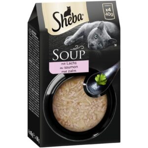 Sheba Nassfutter Classic Soup mit Salmon, 4 x 40g