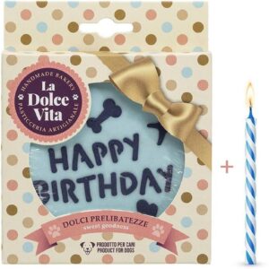 Leopet Happy Birthday Hundekuchen, Blau 11 x 1.5 cm, 90g