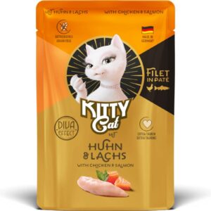 KITTY Cat Nassfutter KittyCat Filét Paté Pouch Huhn, Lachs 85 g