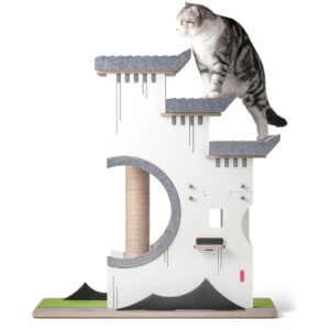 CanadianCat Design-Kratzmöbel Château Tatzberg Grau/Weiss