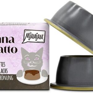 Mjamjam Panna Gatto Huhn und Lachs mit edler Krönung, 2 x 80 g