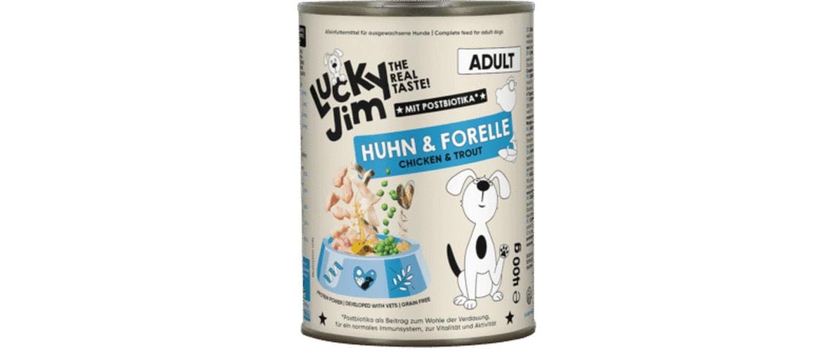 Lucky Jim Nassfutter Adult Huhn und Forelle 400g
