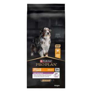 Purina Pro Plan Trockenfutter M/L Adult 7+ Age Defense Huhn, 14 kg