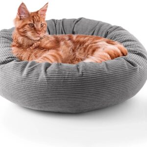 Lumaland Katzenbett Cord Grau