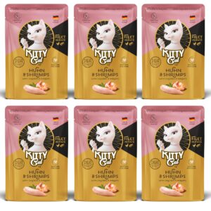 KITTY Cat Nassfutter KittyCat Filét Paté Pouch Huhn, Shrimps 6 x 85 g