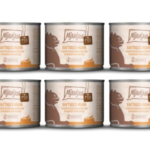 Mjamjam Nassfutter Dose Huhn pur, 6 x 200 g
