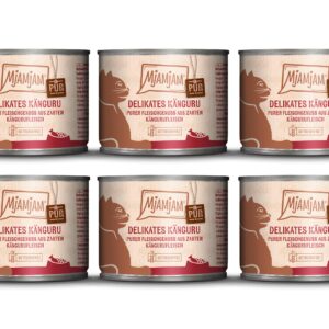 Mjamjam Nassfutter Dose Känguru pur, 6 x 200 g