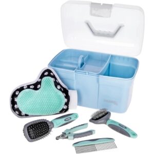 Kerbl Pflegebox befüllt Blau, 30 x 20 x 19 cm