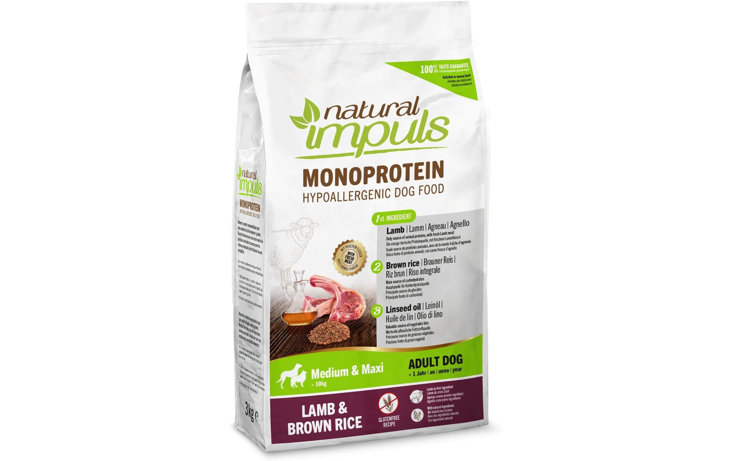 Natural Impuls Trockenfutter Adult Med/Max Lamm 3 kg