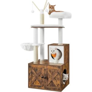 Feandrea Kratzbaum mit Schrank, 58 x 50 x 150 cm