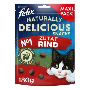 Felix Katzen-Snack Naturally Delicious Rind mit Goji Beere 180 g
