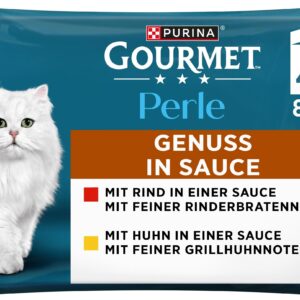 Purina Gourmet Nassfutter Perle Genuss in Sauce mit Huhn und Rind 4 x 85 g
