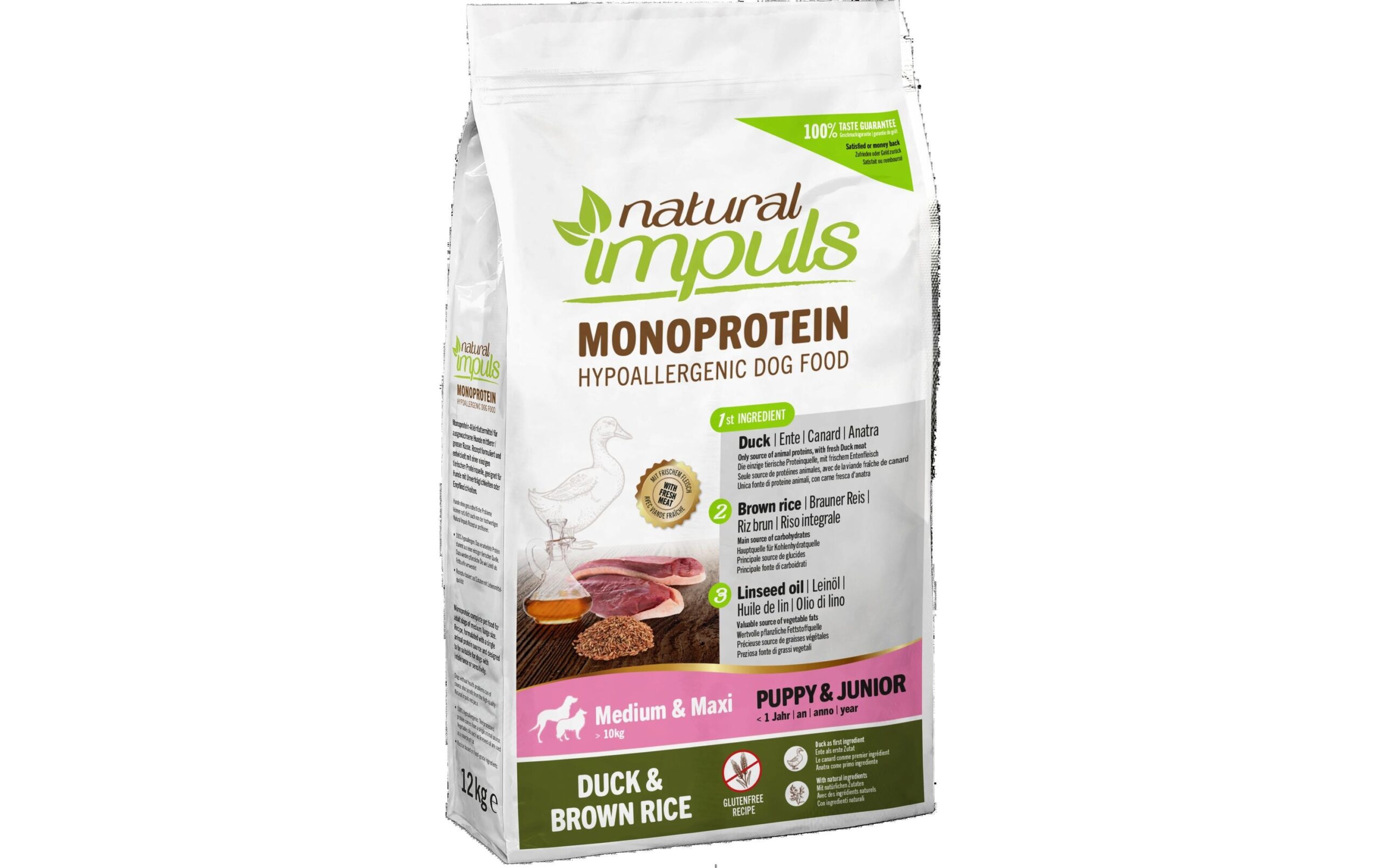 Natural Impuls Trockenfutter Puppy Med/Max Ente 12 kg