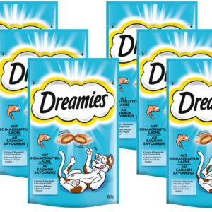 Dreamies Katzen-Snack mit Lachs, 6 x 60g