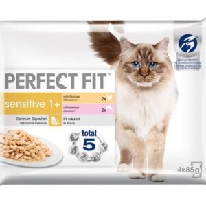 Perfect Fit Nassfutter Sensitive mit Lachs & Huhn 4 x 85 g