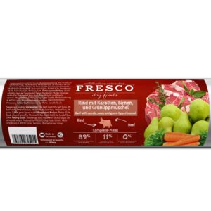 FRESCO Nassfutter BARF Rind mit Karotten, 400 g