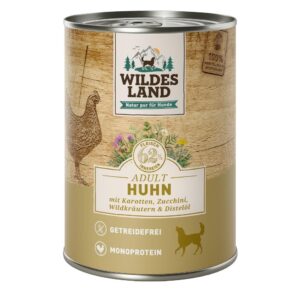 Wildes Land Nassfutter Huhn mit Karotten, Zucchini und Wildkräutern 400g