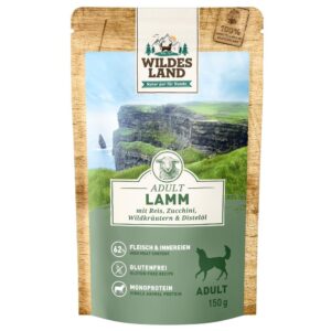 Wildes Land Nassfutter Lamm mit Reis, Zucchini & Wildkräutern 8 x 150 g