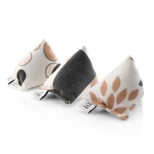 CanadianCat Baldrian-Spielzeug Mini-Pyramiden, 3er Set, Beige