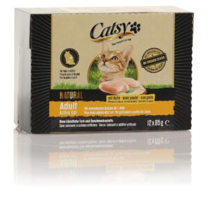 Catsy Nassfutter Adult Active Cat Chicken, 12 x 85 g