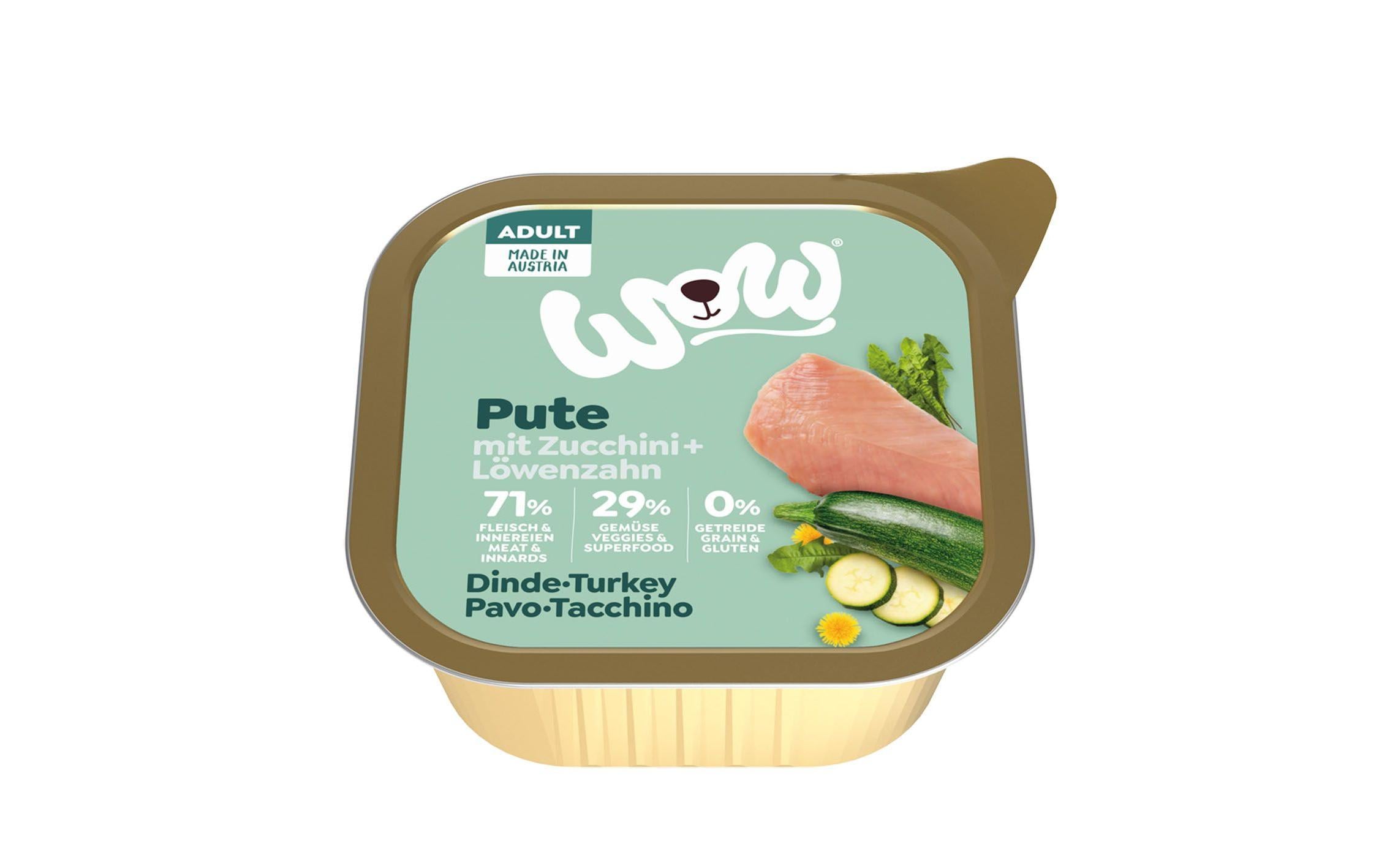 WOW Nassfutter Adult Truthahn Schale 150g
