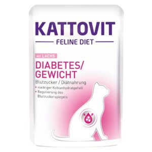 Kattovit Nassfutter Diabetes Lachs und Reis, 85 g