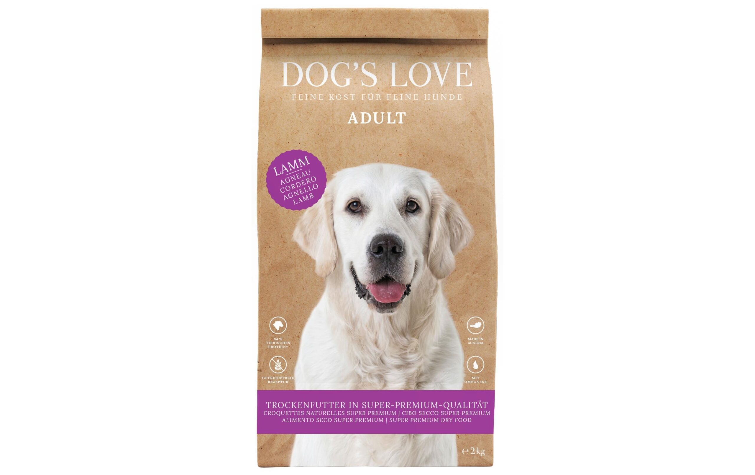 Dog's Love Trockenfutter Adult, Lamm, 2 kg