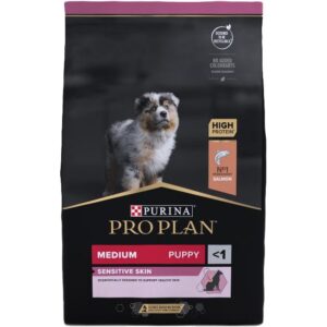 Purina Pro Plan Trockenfutter M Puppy Sensitive Skin Lachs, 3 kg
