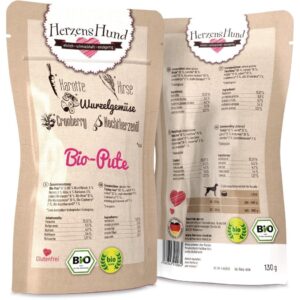 HerzensHund Nassfutter Bio-Pute mit Bio-Gemüse, 130 g