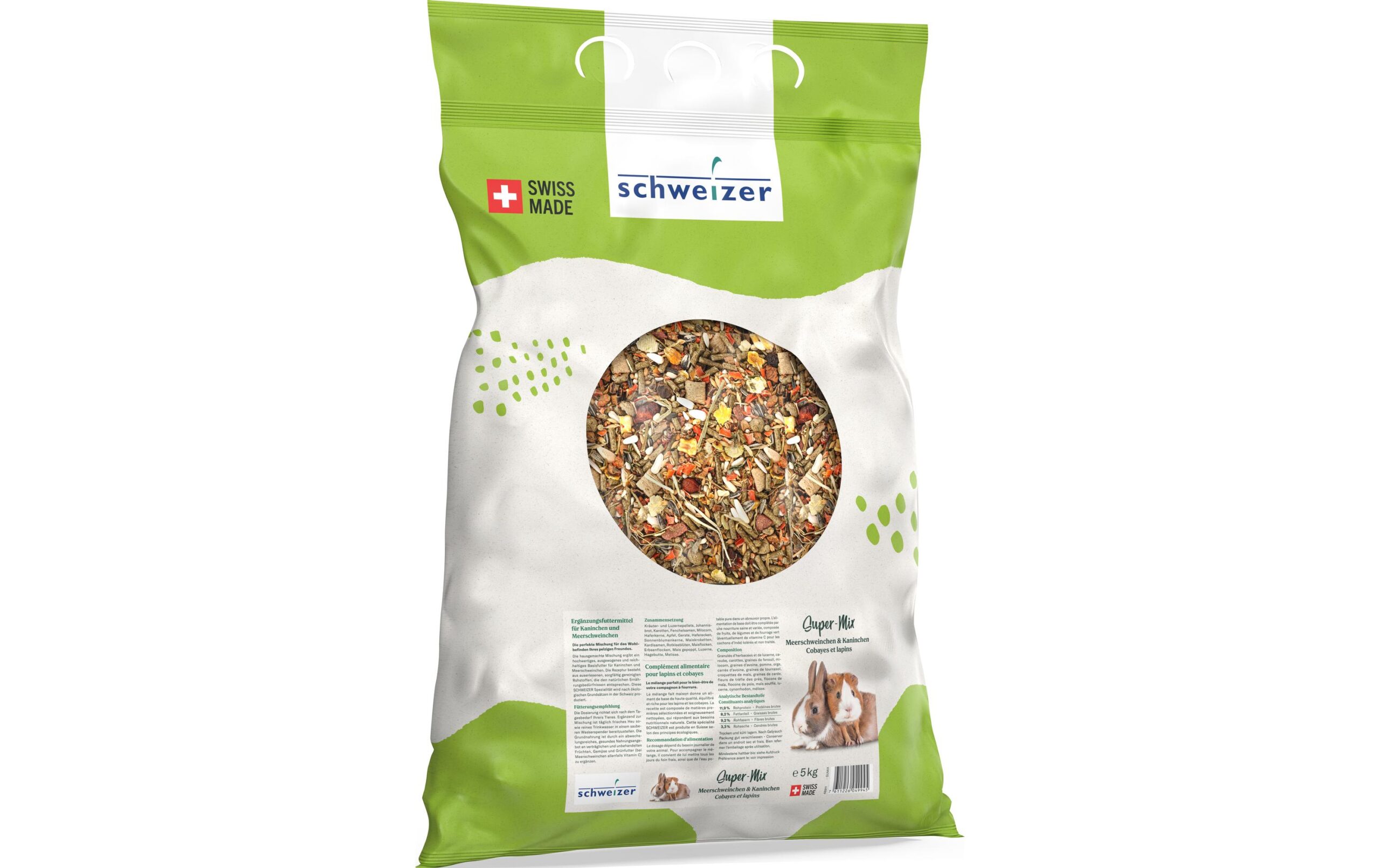 Eric Schweizer Hauptfutter Super-Mix für Kaninchen & Meerschweinchen, 5 kg