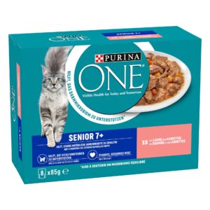 Purina ONE Nassfutter SENIOR 7+ in Sosse Lachs/Karotten,8 x 85g