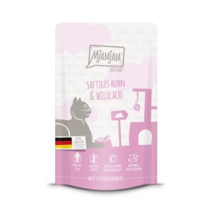 Mjamjam Nassfutter Quetschie Huhn & Wildlachs, 125 g